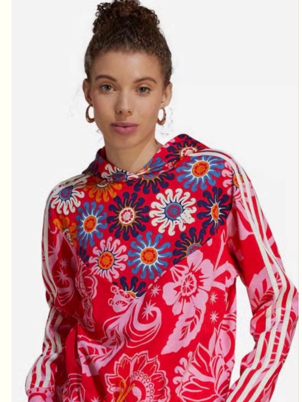 Adidas x Farm Rio Floral Sun Print Hoodie Multicolor XS NWOT